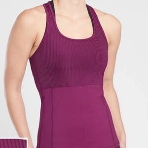 ATHLETA VITALITY RIB TANK, SIZE S, PURPLE/PLUM
